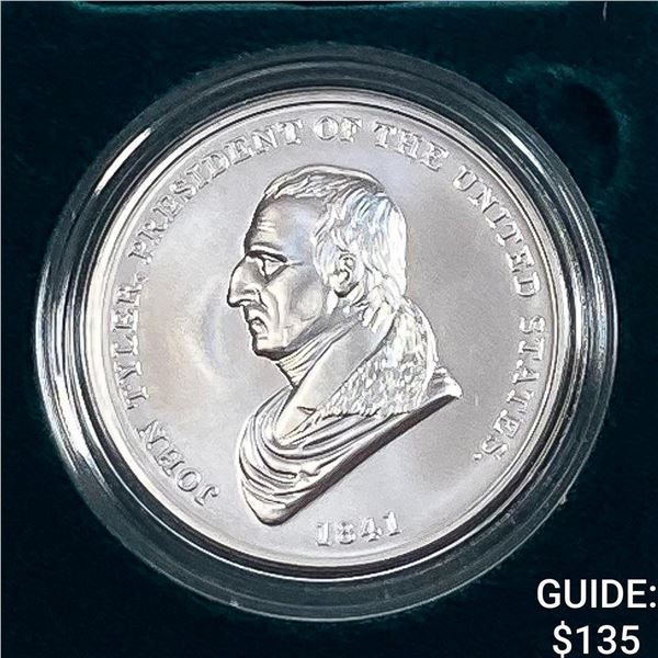 1841 Comm. Silver John Tyler Coin w/ Box