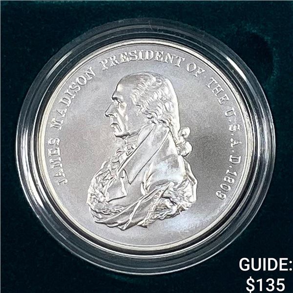 1809 Comm. Silver James Madison Coin w/ Box
