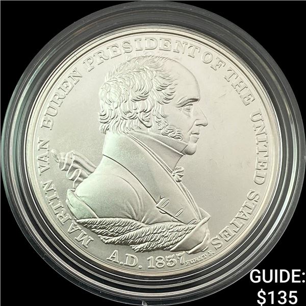 1857 Comm. Silver Martin Van Buren Coin w/ Box