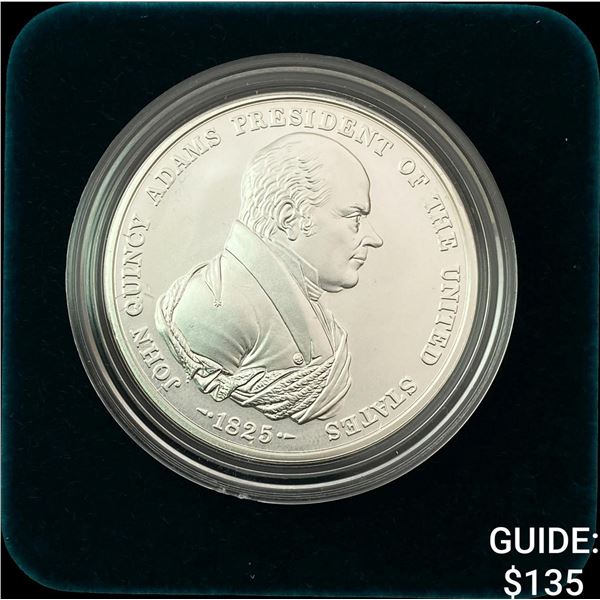 1825 Comm. Silver John Quincy Adams Coin w/ Box