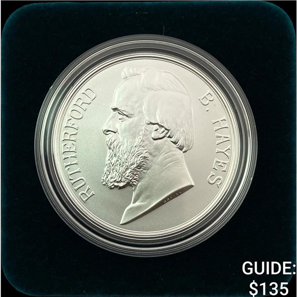 1877 Comm. Silver Rutherford B. Hayes Coin w/ Box