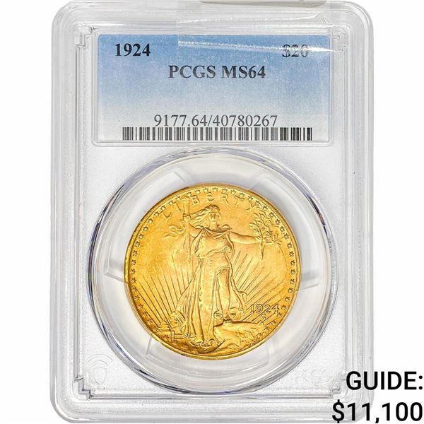 1924 $20 Gold Double Eagle PCGS MS64