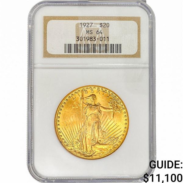 1927 $20 Gold Double Eagle NGC MS64