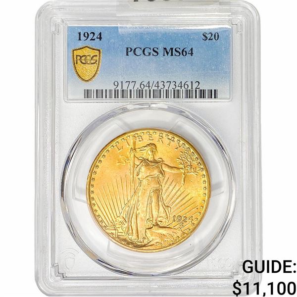 1924 $20 Gold Double Eagle PCGS MS64