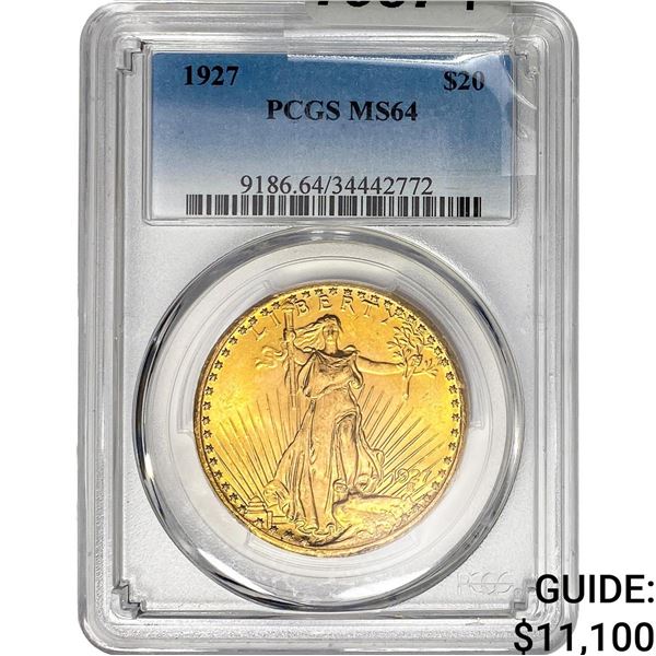 1927 $20 Gold Double Eagle PCGS MS64