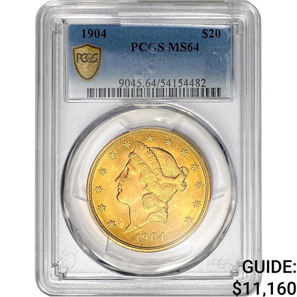 1904 $20 Gold Double Eagle PCGS MS64