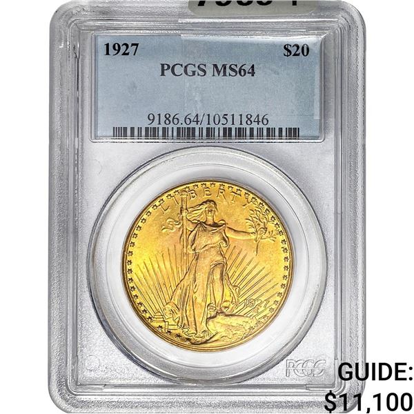 1927 $20 Gold Double Eagle PCGS MS64