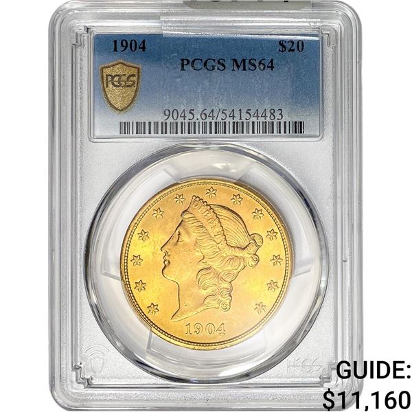 1904 $20 Gold Double Eagle PCGS MS64