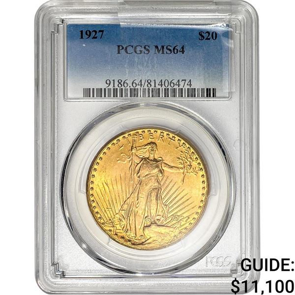 1927 $20 Gold Double Eagle PCGS MS64