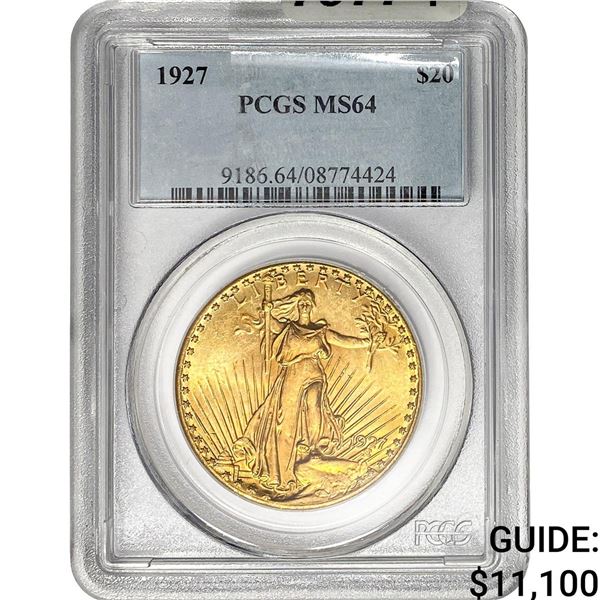 1927 $20 Gold Double Eagle PCGS MS64