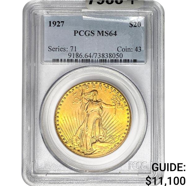 1927 $20 Gold Double Eagle PCGS MS64