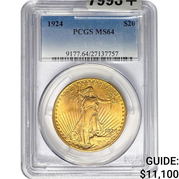 1924 $20 Gold Double Eagle PCGS MS64