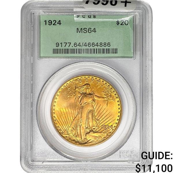 1924 $20 Gold Double Eagle PCGS MS64