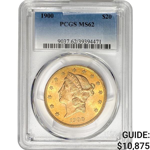 1900 $20 Gold Double Eagle PCGS MS62