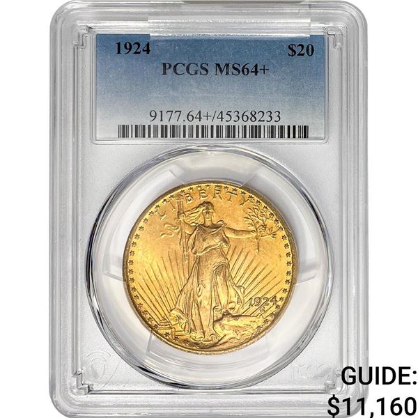 1924 $20 Gold Double Eagle PCGS MS64+