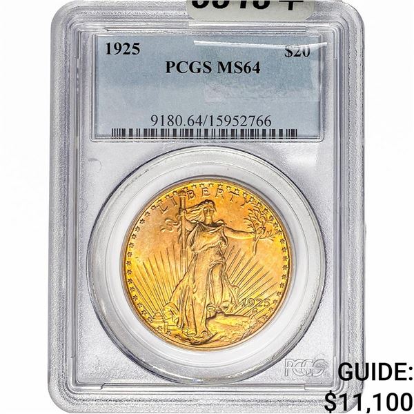 1925 $20 Gold Double Eagle PCGS Ms64