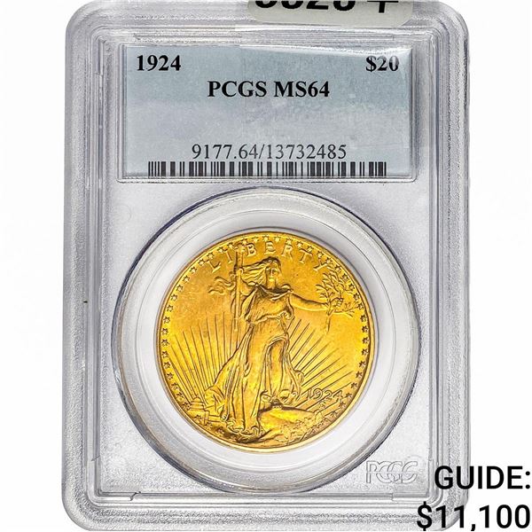 1924 $20 Gold Double Eagle PCGS MS64
