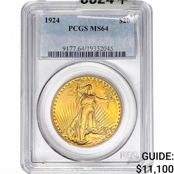 1924 $20 Gold Double Eagle PCGS MS64