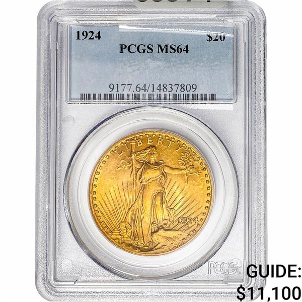 1924 $20 Gold Double Eagle PCGS MS64