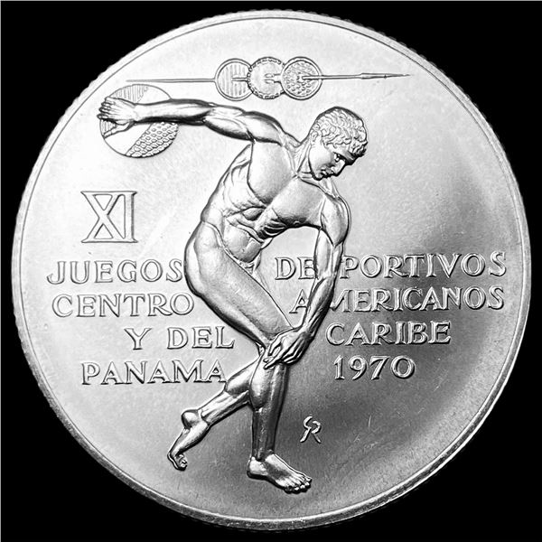 1970 Republic of Panama SIlver 5 Balboas UNCIRCULATED