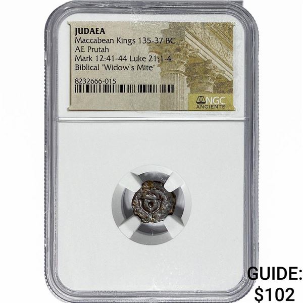 Judaea Maccabean Kings 135-37 BC Bronze Prutah