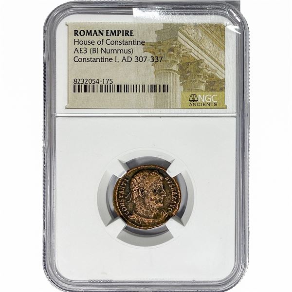 Roman Constantine I, AD 307-337 AE3 BI Nummus NGC