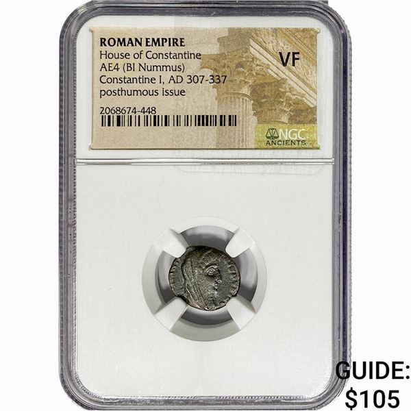 Roman Constantine I, AD 307-337 AE4 BI Nummus VF