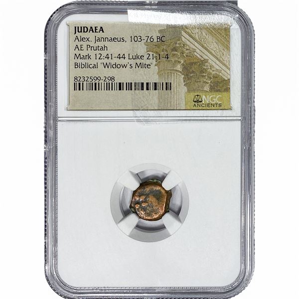 Judaea ALex. Jannaeus, 103-76 BC Bronze Prutah NGC