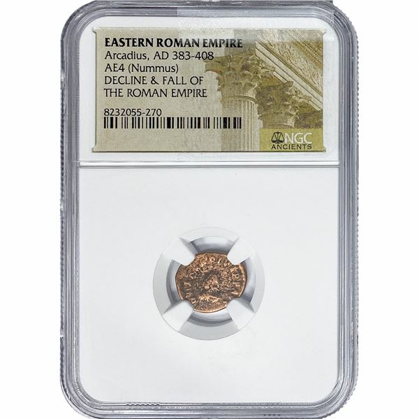 Eastern Roman Arcadius, AD 383-408 AE4 Nummus NGC