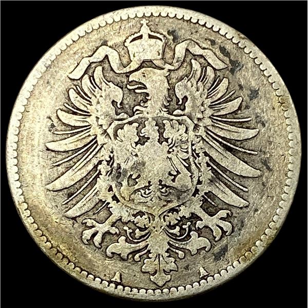 1875-A Germany Silver 1 Reichsmark NEARLY UNCIRCULATED