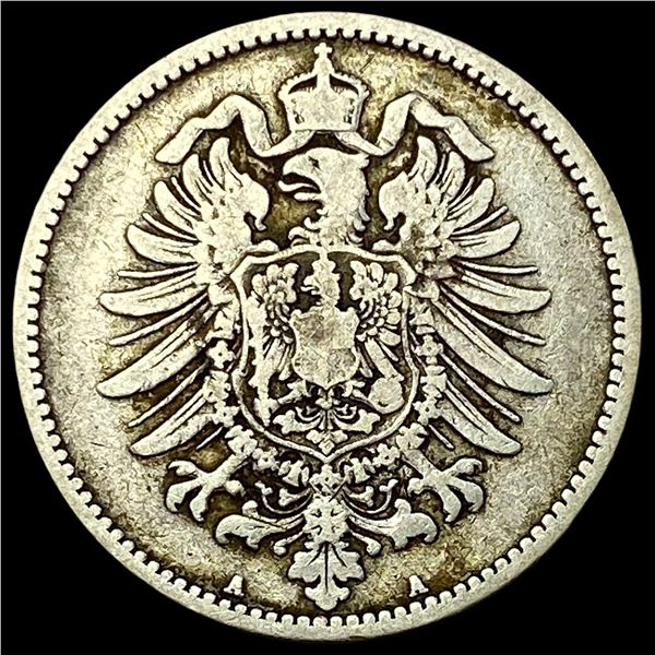 1885-A Germany SIlver 1 Reichsmark NEARLY UNCIRCULATED