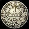 Image 2 : 1885-A Germany SIlver 1 Reichsmark NEARLY UNCIRCULATED