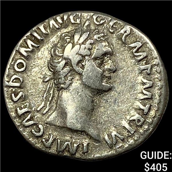 Roman Domitian, 81-96 AD Silver Denarius CLOSELY UNCIRCULATED