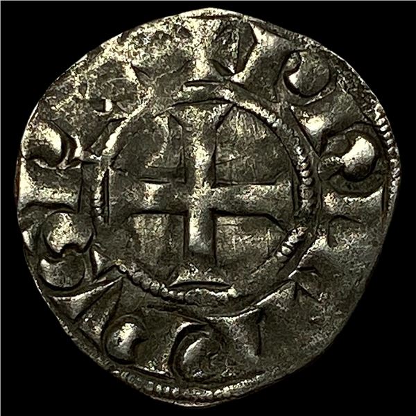 1297-1301AD Crusaders Frankish Geece Silver Denier NEARLY UNCIRCULATED