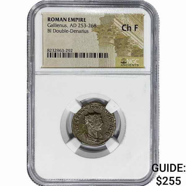 Roman Gallienus, AD 253-268 BI Dbl-Denarius NGC CHF
