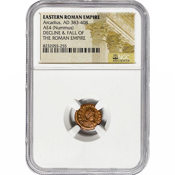 Eastern Roman Arcadius, AD 383-408 AE4 Nummus NGC