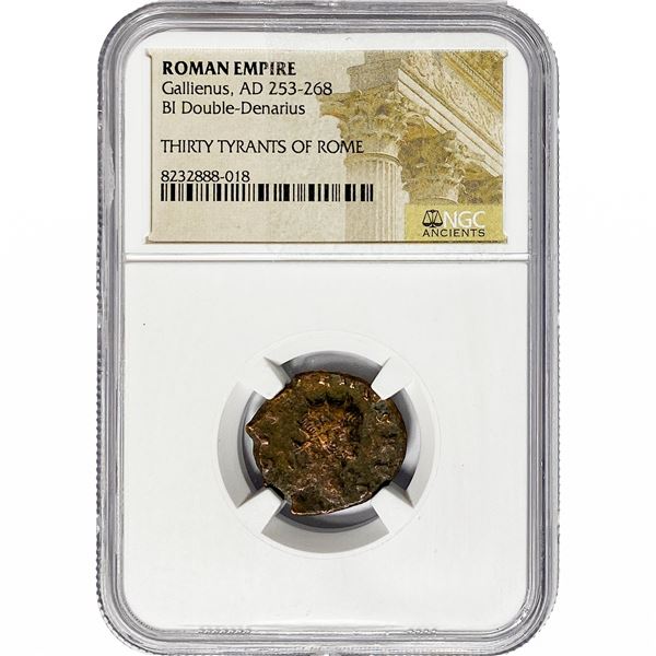 Roman Gallienus, AD 253-268 BI Dbl-Denarius NGC
