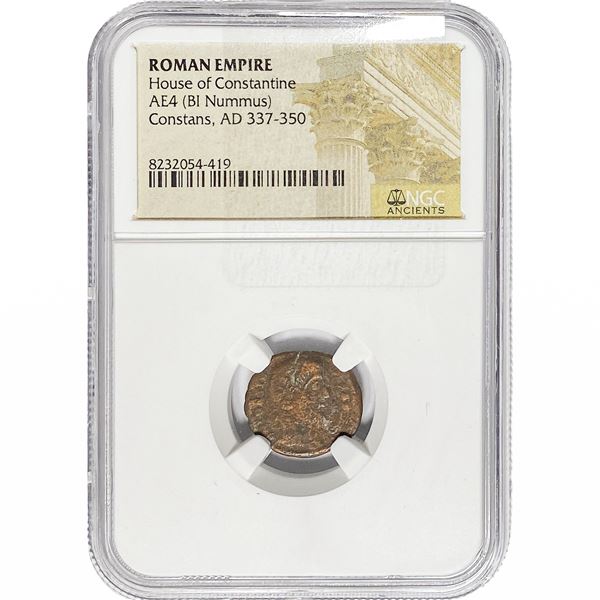 Roman Constans, AD 337-350 AE4 BI Nummus NGC