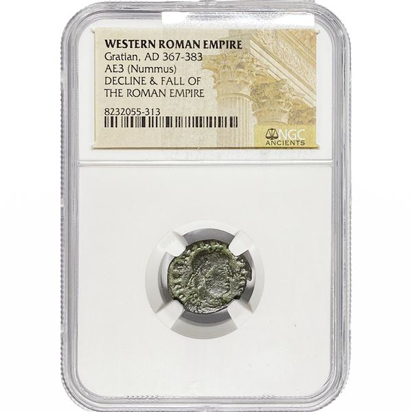 Western Roman Gratian, AD 367-383 AE3 Nummus NGC