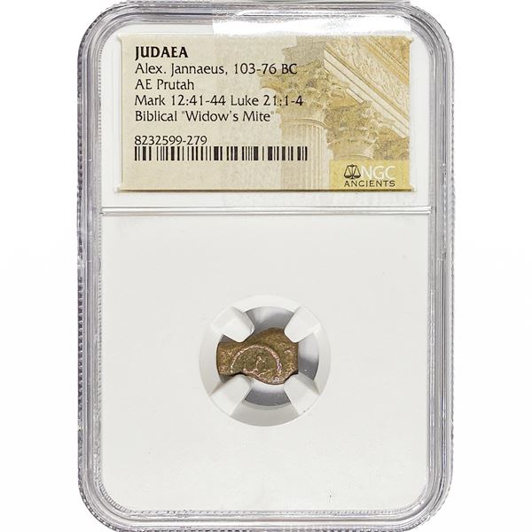Juaea Alex. Jannaeus, 103-76 BC Bronze Prutah NGC