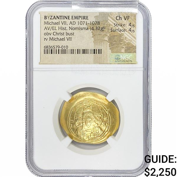 Byzan. Mich. VII 1071-1078 Gold/EL Hist. Nomisma 4.32G NGC CHVF