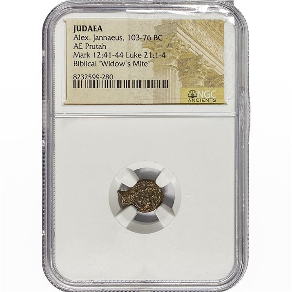 Judaea Alex. Jannaeus, 103-76 BC Bronze Prutah NGC