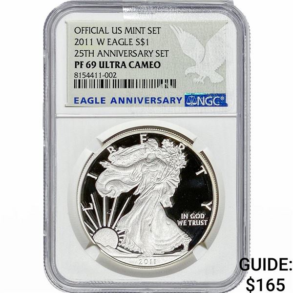 2011-W Silver Eagle NGC PF 69 UC 25th Anniversary