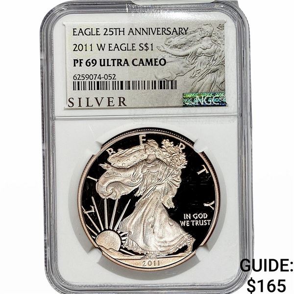 2011 Silver Eagle NGC MS69 UC 25th Anniversary