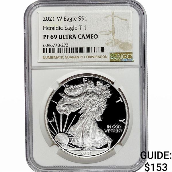 2021-W Silver Eagle NGC PF69 UC Heraldic Eagle T-1