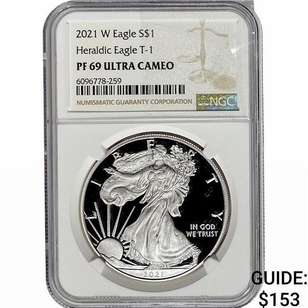 2021-W Silver Eagle NGC PF69 UC Heraldic Eagle T-1