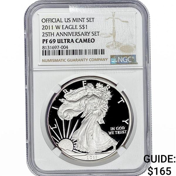 2011-W Silver Eagle NGC PF69 UC 25th Anniversary