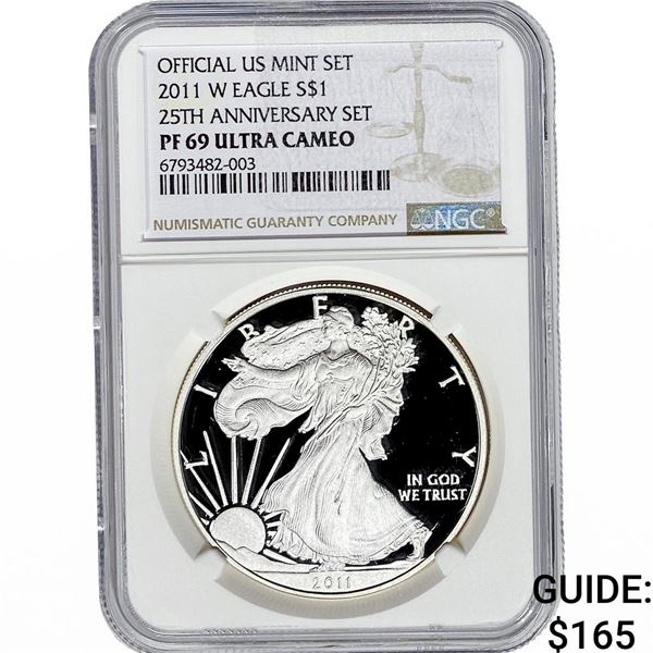 2011-W Silver Eagle NGC PF69 UC 25th Anniversary