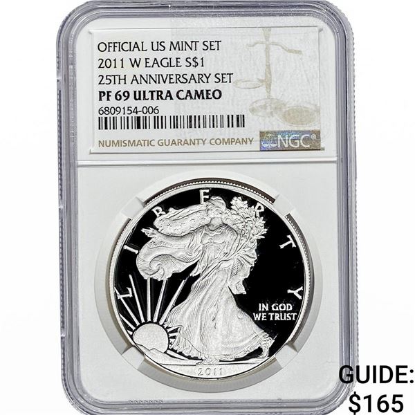 2011-W Silver Eagle NGC PF69 UC 25th Anniversary