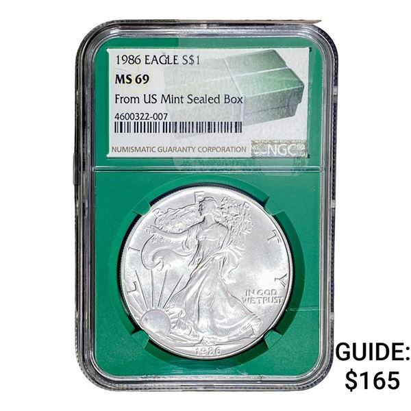 1986 Silver Eagle NGC MS69